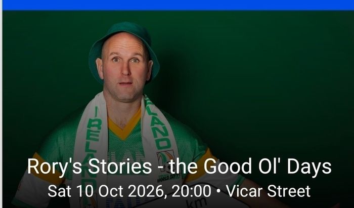 Rorie's Stories Tickets 10th October Vicar Street