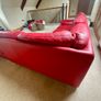 Genuine Leather Sofa & Poof Image 6