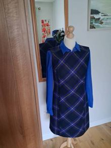 New Hobbs Tartan 100% Wool Pinafore Dress 10
