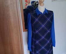 New Hobbs Tartan 100% Wool Pinafore Dress 10