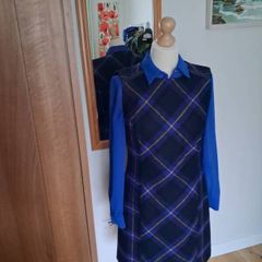 New Hobbs Tartan 100% Wool Pinafore Dress 10