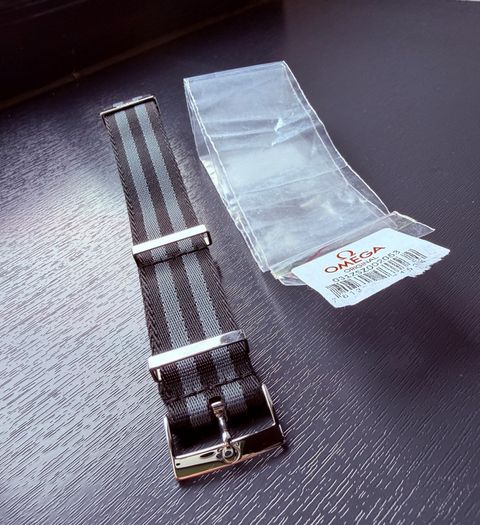 Genuine Omega black and grey NATO strap 21mm