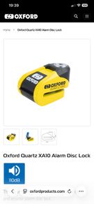 Oxford Motorcycle Disk Lock Alarm