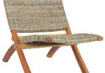 Relaxing Chair Natural Kubu Rattan and Solid Mahogany Wood