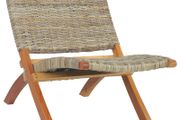 Relaxing Chair Natural Kubu Rattan and Solid Mahogany Wood