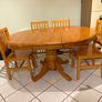 Pine table and 6 chairs Image 4