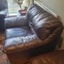 Leather 3+2+1 and footstool Image 2