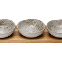 Ladelle Shallow Serving Dishes Set With Tray Snack Bowls