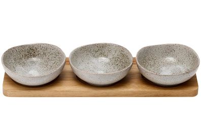 Ladelle Shallow Serving Dishes Set With Tray Snack Bowls