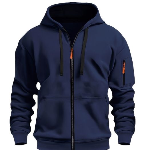 Casual Autumn/Winter Zip-Up Long Sleeve Unisex Sweatshirt