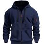 Casual Autumn/Winter Zip-Up Long Sleeve Unisex Sweatshirt Image 3