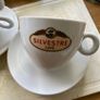 Three Cup and Saucer Sets with Cafe Silvestre Logo Image 3