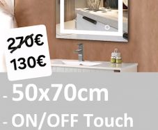 LED Bathroom Mirror Bright Cool Light Touch Switch