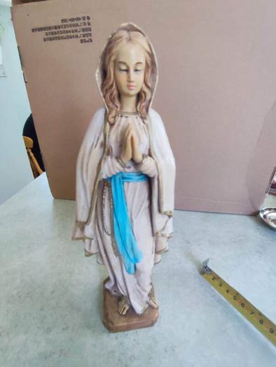 Vtg Malsiner Italy Virgin Mary Madonna Religious Catholic Praying Figurine 9.5 inches.