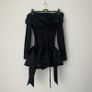 White Fox Raise Hell Long Sleeve Mini Dress Black - Size Large Image 3