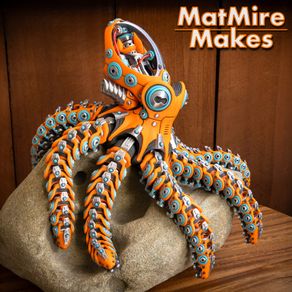 3D Printed MatMire Makes Robo Octopus, Articulated Robot Fidget Figure