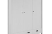 3-Door Wardrobe Hill Range White 127x50x170 cm Solid Pine Wood