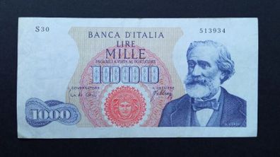 Italy | 1000 Lire | 1968 | P.96e | S30 513934 | VF+