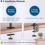 Dual Monitor Stand for 13-27 inch LCD LED PC Screens, Ergonomic Double Monitor Mount Stands for Desks, Height Adjustable Dual Monitor Arm Bracket Image 5