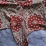 New Yorker Burgundy Red Bandana Print Tie-Front Cropped Top Worn Once Image 4