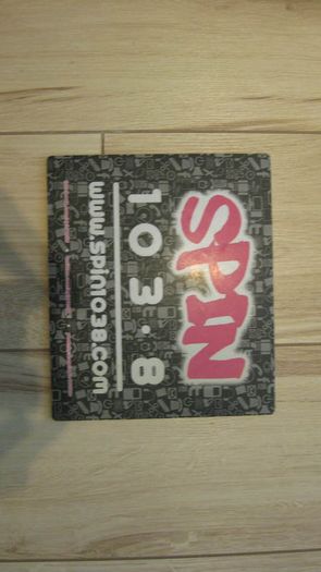 grey and pink SPIN 103.8 radio station mouse mat