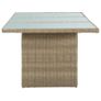 Garden Dining Table Brown 200x100x74 cm Glass and Poly Rattan Image 3