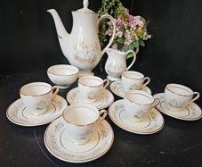 Vintage Arklow Pottery   "SWANLAKE"  Coffee Set with Coffee Pot
