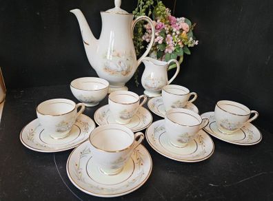 Vintage Arklow "SWANLAKE"  Coffee Set with Coffee Pot