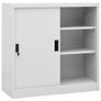 Office Cabinet with Sliding Door Light Grey 90x40x90 cm Steel Image 3