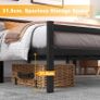 Single Bed Frames with Headboard 3ft Black Metal Small Single Bed Frame with Storage for Adult Teenagers Heavy Duty Non-Slip with Steel Slats No Box Spring Needed Image 5
