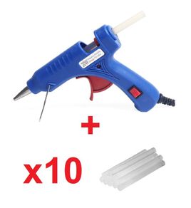 New Electric 20W Power Hot Melt Glue Gun + 10x Glue Sticks 7mm + UK Adapter #339