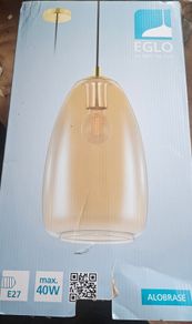 Pair of EGLO Alobrase Glass Pendant Lights Model 98648