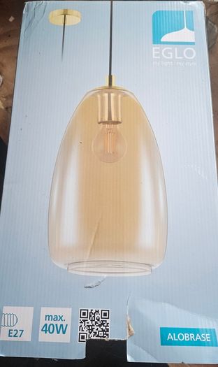 Pair of EGLO Alobrase Glass Pendant Lights Model 98648