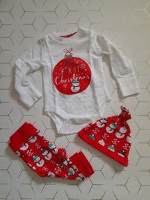 NEW My first Christmas pjs with hat up to 3 months F&F