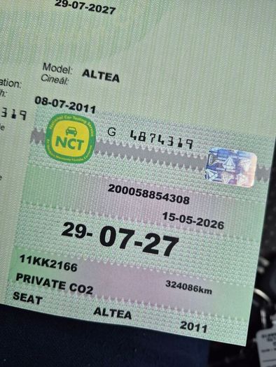 2011 Seat Altea XL NCT 07/27