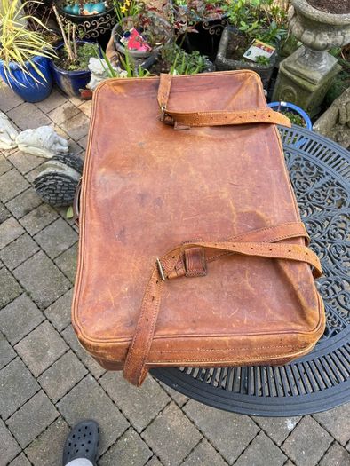 old leather suitcase