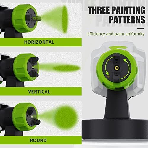 Paint Sprayer, HVLP Electric Spray Gun (800ml/3 Metal Nozzles/3 Patterns), Easy Spraying and Cleaning, for Home Interior and Exterior Walls, Ceiling, Cabinet, Fence, Chair