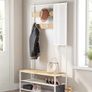 Coat Rack with mirror Coat Stand Modern Oak White Image 4
