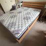 King Size Wooden Bed Frame + Mattress Image 2