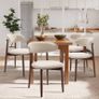Set of 4 Solid Wood Upholstered Dining Chair Image 6