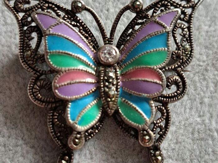 sterling silver butterfly brooch