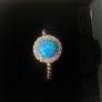 14ct gold created opal & cz stones ring size L Image 5