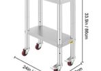 24 x 12 inch Stainless Steel Kitchen Worktable Commercial Work Bench Table with Caster Wheels & Undershelf for Home Restaurant Storage