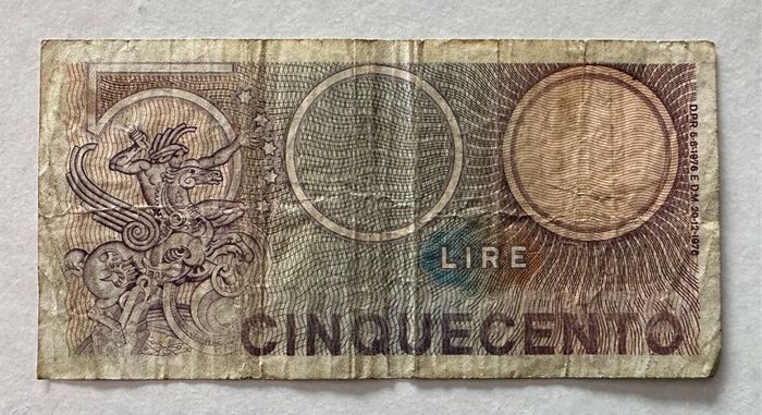 Italy 500 Lira 1976 Banknote