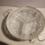 Rare find  Vintage Divided Dish 3 Sections - Daisy and Button Pattern - Made in France IN SILVER PLATED HOLDER Image 7