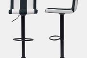 Breakfast Bar Stools Set of 2 Adjustable Height Velvet Bar Stools, Soft Comfy Swivel With Footrest Metal Frame For Kitchen