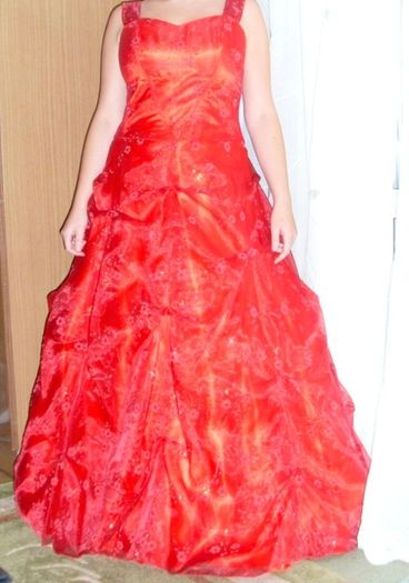 ball gown dress in vibrant red