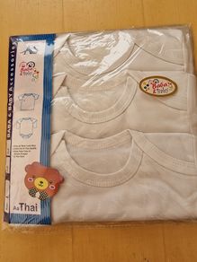 BNWT Pack of 3 Newborn Baby Vests - Long Sleeve - 100% Cotton