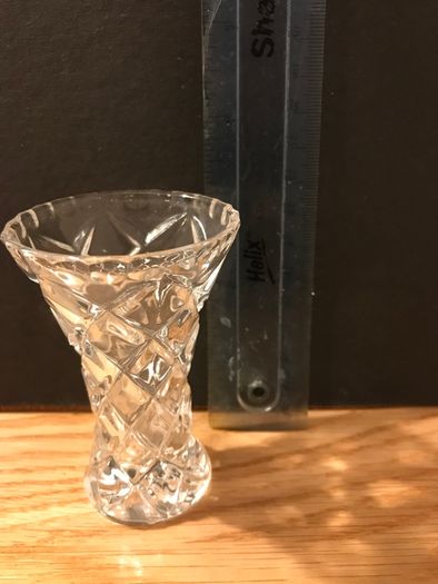 Small Crystal Hand Cut Glass Vase