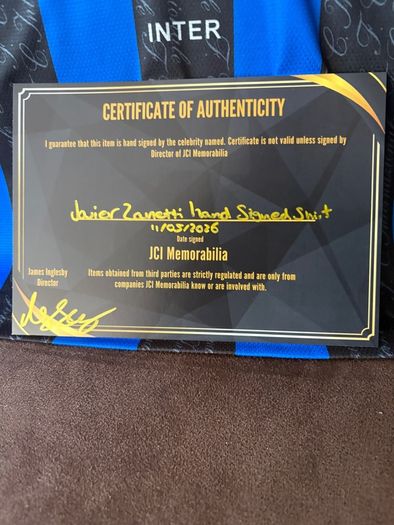 Javier Zanetti signed Inter Milan jersey
